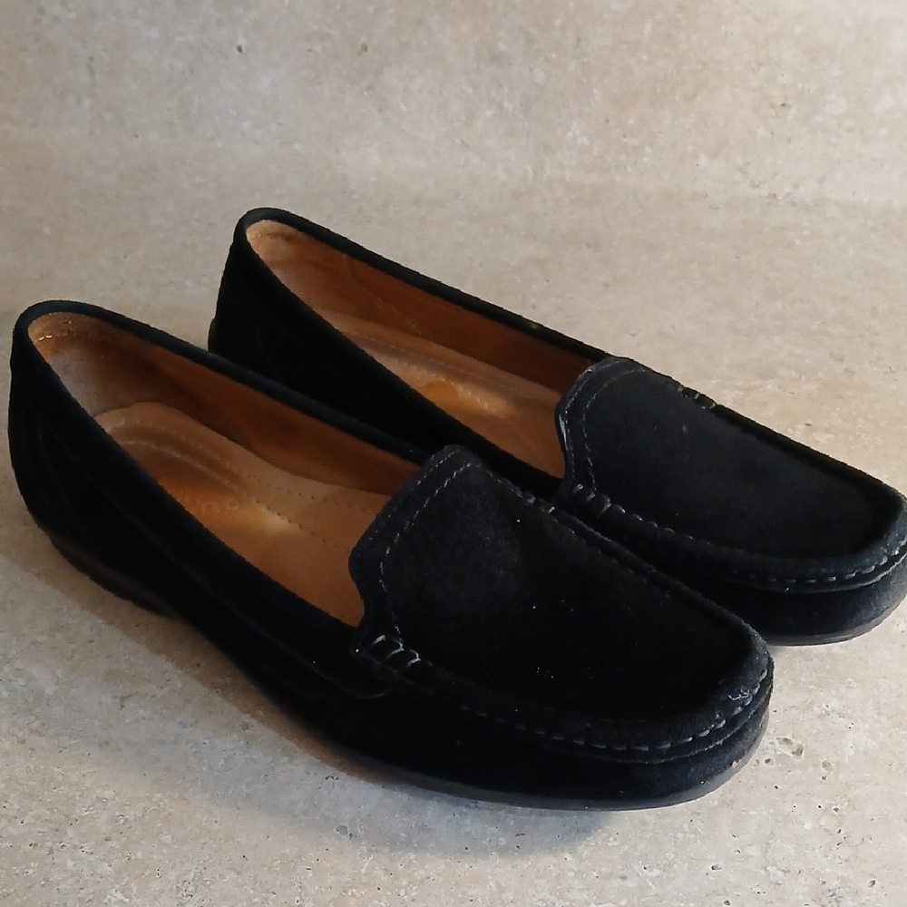 Bass Black Suede Slip-On Loafers - Womens Sz 8.5M
